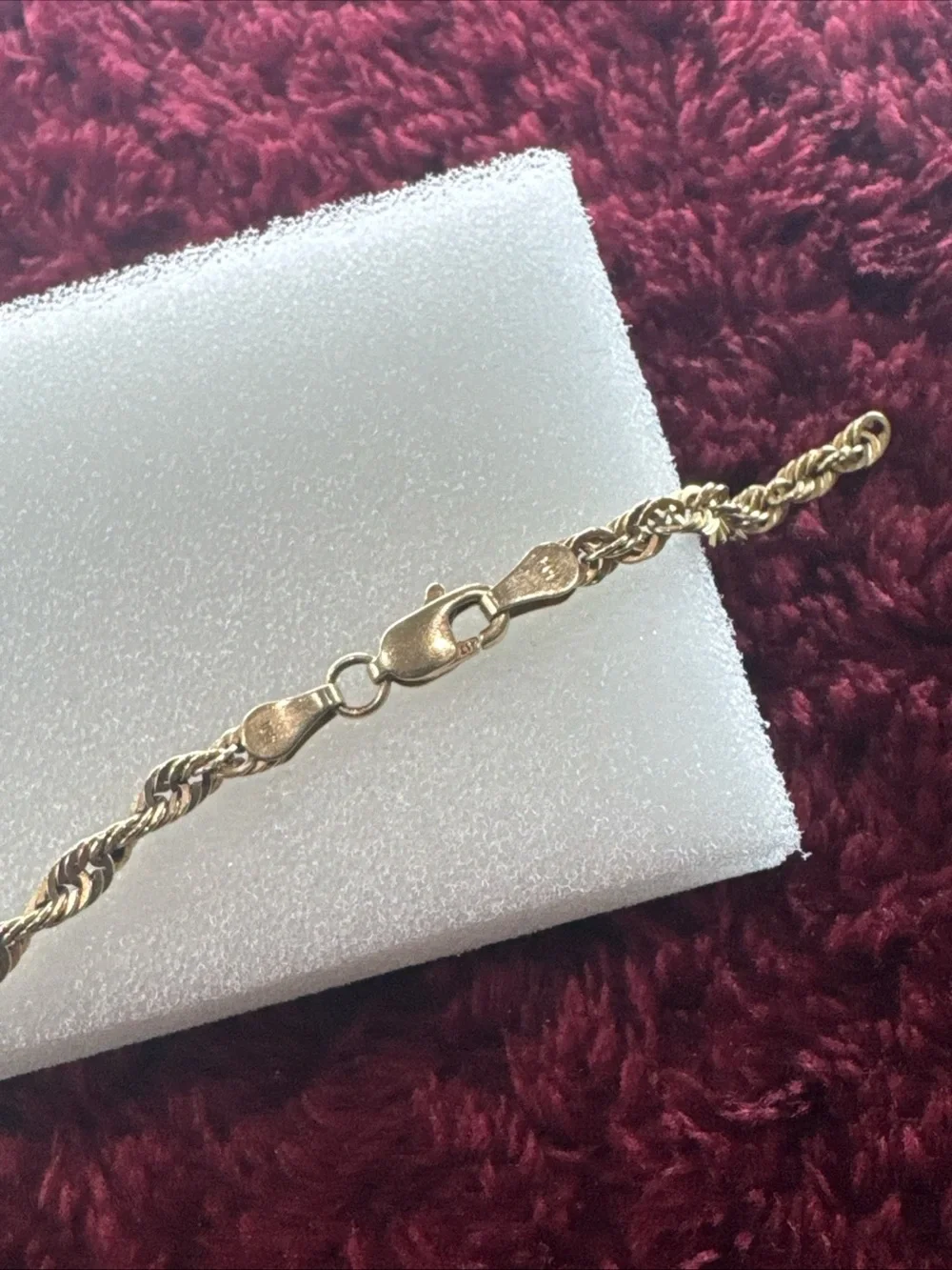 10K Yellow Gold Rope Chain Necklace 20” 3mm 4.7g Broken Needs Repair